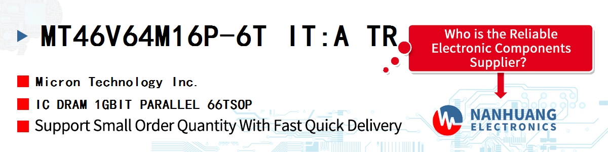 MT46V64M16P-6T IT:A TR Micron IC DRAM 1GBIT PARALLEL 66TSOP