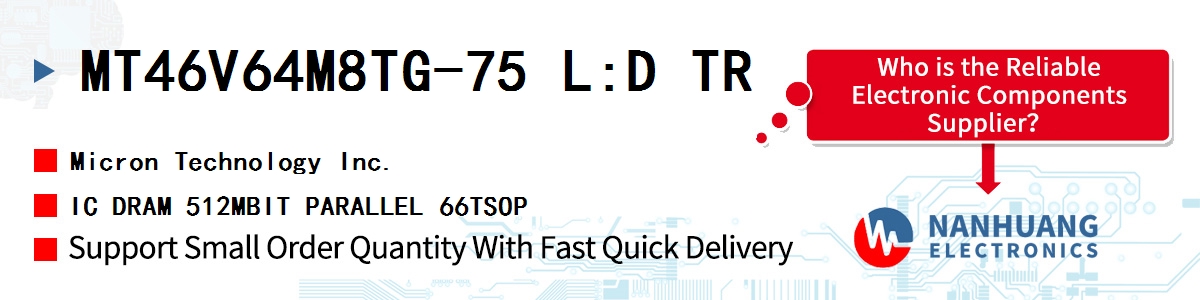 MT46V64M8TG-75 L:D TR Micron IC DRAM 512MBIT PARALLEL 66TSOP