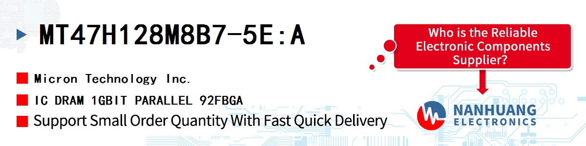 MT47H128M8B7-5E:A Micron IC DRAM 1GBIT PARALLEL 92FBGA