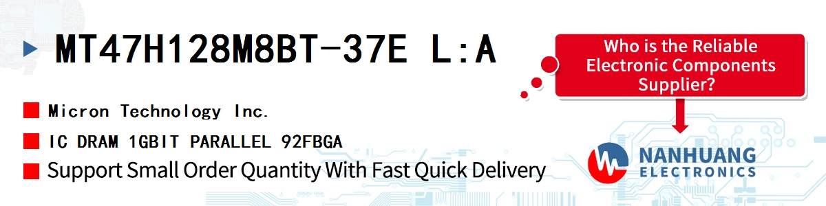 MT47H128M8BT-37E L:A Micron IC DRAM 1GBIT PARALLEL 92FBGA