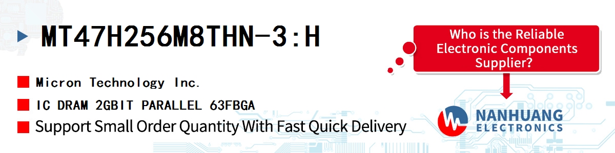 MT47H256M8THN-3:H Micron IC DRAM 2GBIT PARALLEL 63FBGA