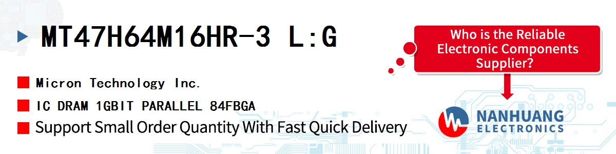 MT47H64M16HR-3 L:G Micron IC DRAM 1GBIT PARALLEL 84FBGA