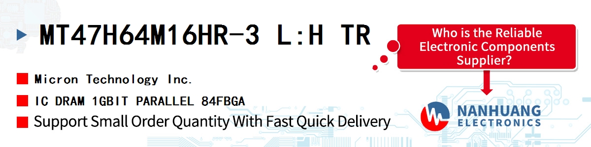 MT47H64M16HR-3 L:H TR Micron IC DRAM 1GBIT PARALLEL 84FBGA