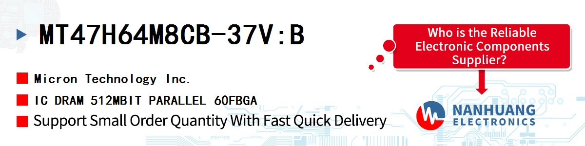 MT47H64M8CB-37V:B Micron IC DRAM 512MBIT PARALLEL 60FBGA