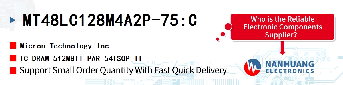 MT48LC128M4A2P-75:C Micron IC DRAM 512MBIT PAR 54TSOP II