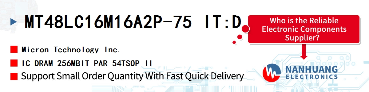 MT48LC16M16A2P-75 IT:D Micron IC DRAM 256MBIT PAR 54TSOP II