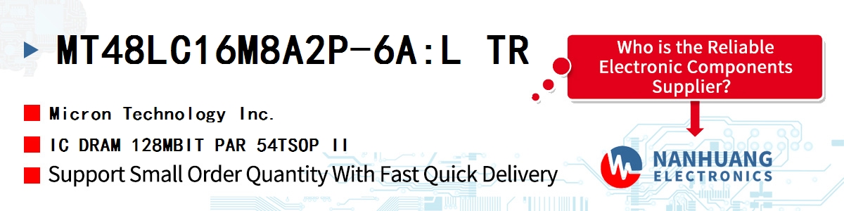 MT48LC16M8A2P-6A:L TR Micron IC DRAM 128MBIT PAR 54TSOP II