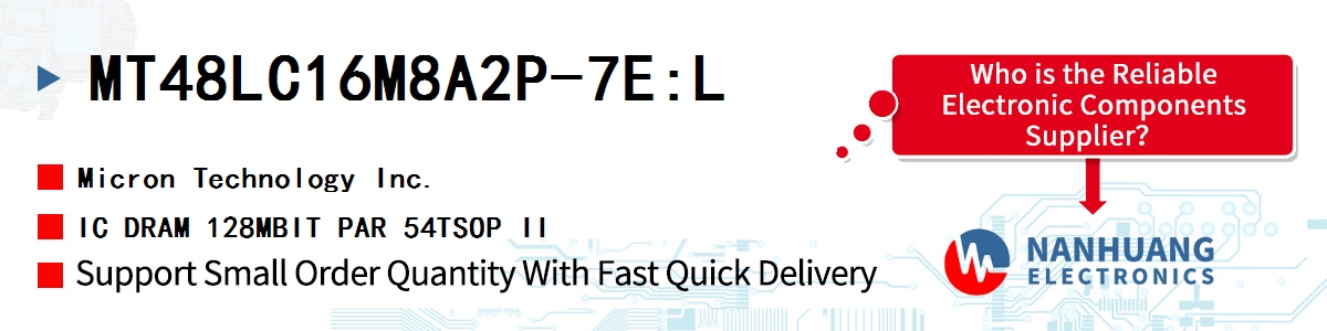 MT48LC16M8A2P-7E:L Micron IC DRAM 128MBIT PAR 54TSOP II