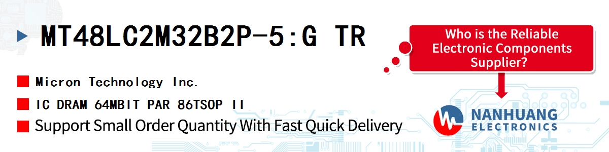 MT48LC2M32B2P-5:G TR Micron IC DRAM 64MBIT PAR 86TSOP II