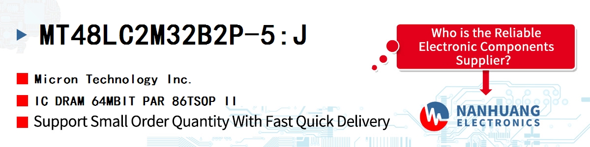 MT48LC2M32B2P-5:J Micron IC DRAM 64MBIT PAR 86TSOP II