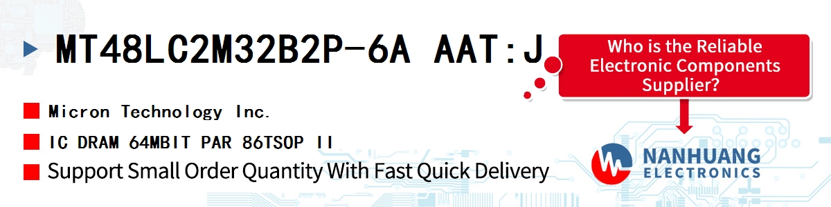 MT48LC2M32B2P-6A AAT:J Micron IC DRAM 64MBIT PAR 86TSOP II