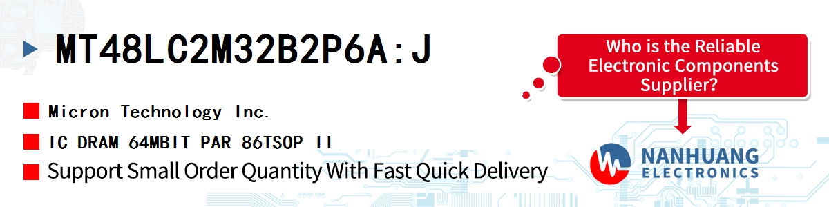 MT48LC2M32B2P6A:J Micron IC DRAM 64MBIT PAR 86TSOP II