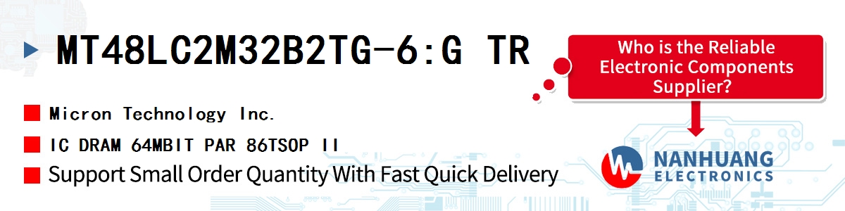 MT48LC2M32B2TG-6:G TR Micron IC DRAM 64MBIT PAR 86TSOP II