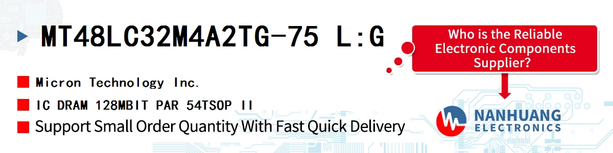 MT48LC32M4A2TG-75 L:G Micron IC DRAM 128MBIT PAR 54TSOP II