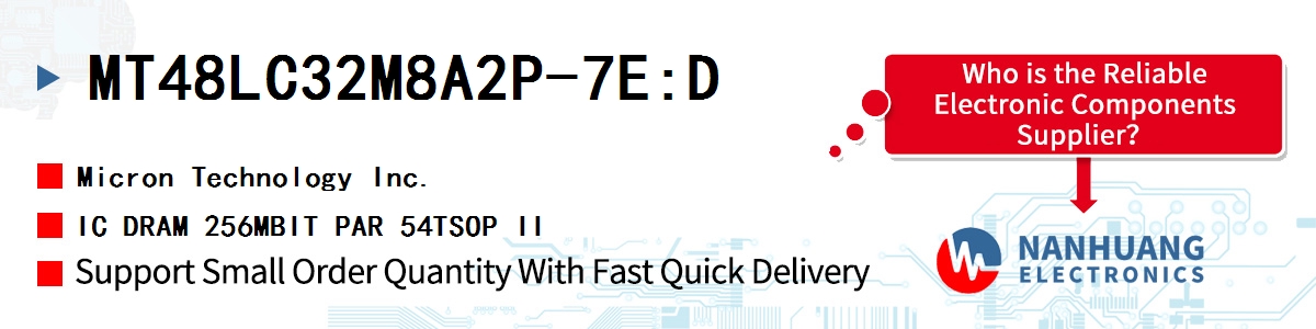 MT48LC32M8A2P-7E:D Micron IC DRAM 256MBIT PAR 54TSOP II