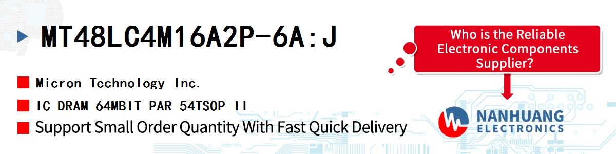 MT48LC4M16A2P-6A:J Micron IC DRAM 64MBIT PAR 54TSOP II