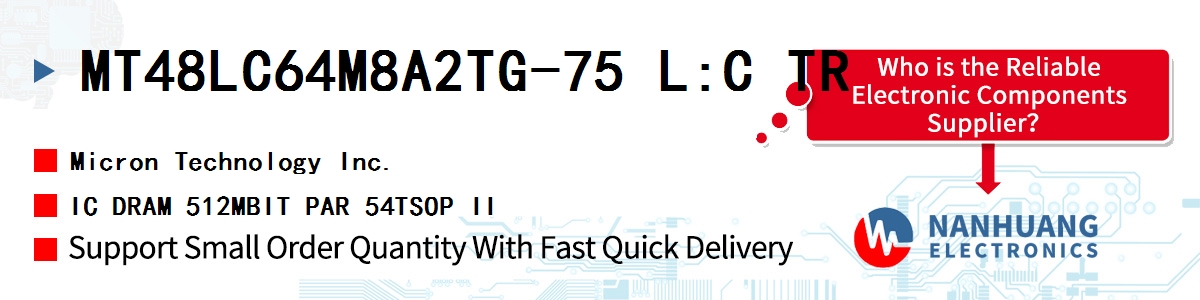 MT48LC64M8A2TG-75 L:C TR Micron IC DRAM 512MBIT PAR 54TSOP II