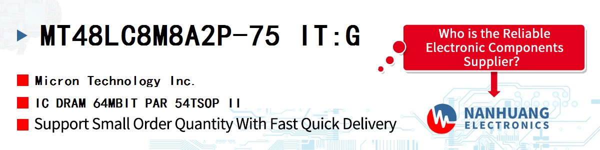 MT48LC8M8A2P-75 IT:G Micron IC DRAM 64MBIT PAR 54TSOP II