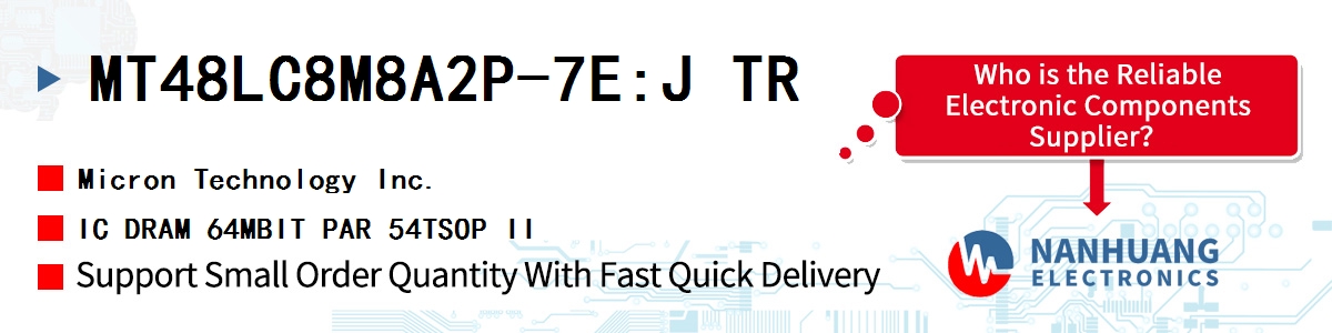 MT48LC8M8A2P-7E:J TR Micron IC DRAM 64MBIT PAR 54TSOP II