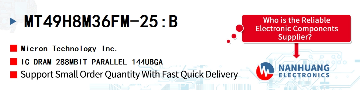 MT49H8M36FM-25:B Micron IC DRAM 288MBIT PARALLEL 144UBGA