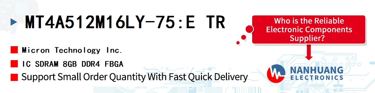 MT4A512M16LY-75:E TR Micron IC SDRAM 8GB DDR4 FBGA