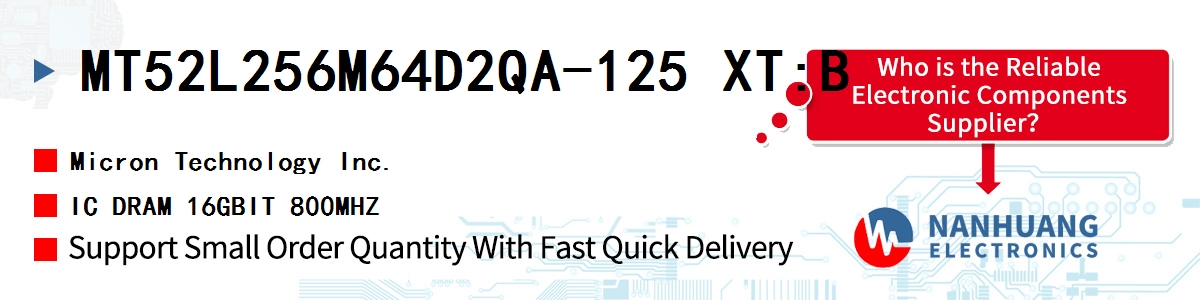 MT52L256M64D2QA-125 XT:B Micron IC DRAM 16GBIT 800MHZ