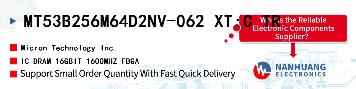 MT53B256M64D2NV-062 XT:C TR Micron IC DRAM 16GBIT 1600MHZ FBGA