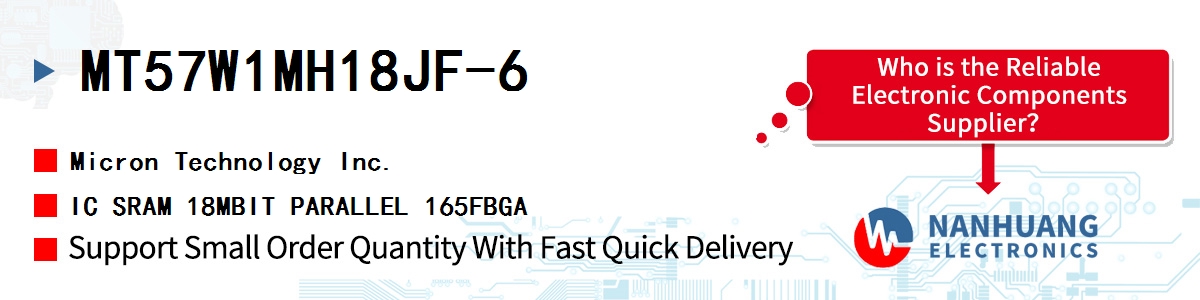 MT57W1MH18JF-6 Micron IC SRAM 18MBIT PARALLEL 165FBGA