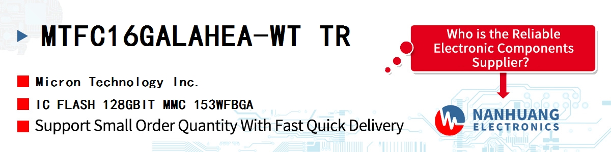 MTFC16GALAHEA-WT TR Micron IC FLASH 128GBIT MMC 153WFBGA