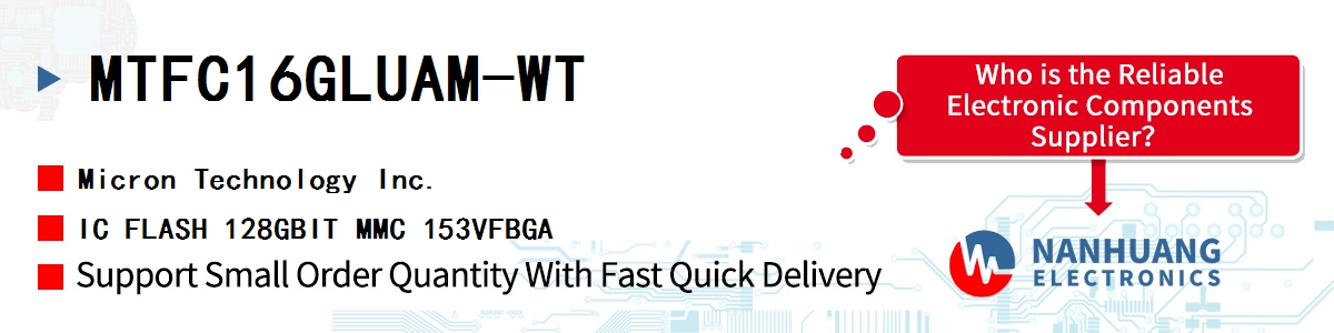 MTFC16GLUAM-WT Micron IC FLASH 128GBIT MMC 153VFBGA