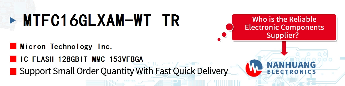 MTFC16GLXAM-WT TR Micron IC FLASH 128GBIT MMC 153VFBGA