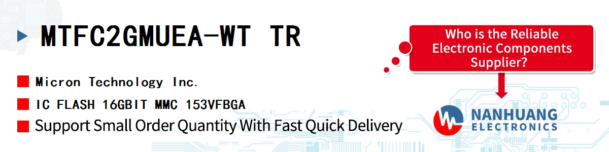 MTFC2GMUEA-WT TR Micron IC FLASH 16GBIT MMC 153VFBGA