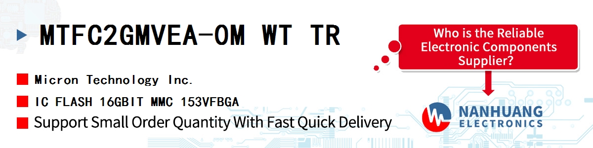 MTFC2GMVEA-0M WT TR Micron IC FLASH 16GBIT MMC 153VFBGA