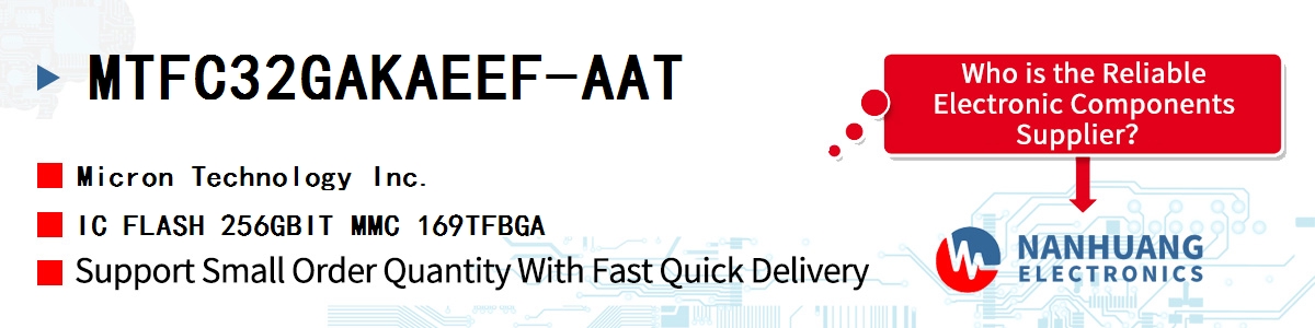 MTFC32GAKAEEF-AAT Micron IC FLASH 256GBIT MMC 169TFBGA