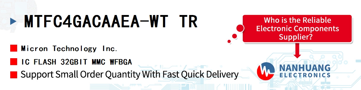 MTFC4GACAAEA-WT TR Micron IC FLASH 32GBIT MMC WFBGA