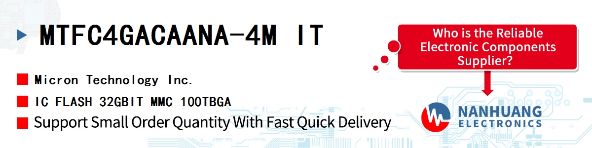 MTFC4GACAANA-4M IT Micron IC FLASH 32GBIT MMC 100TBGA