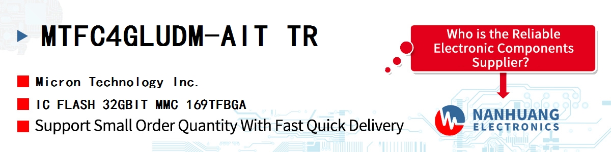 MTFC4GLUDM-AIT TR Micron IC FLASH 32GBIT MMC 169TFBGA