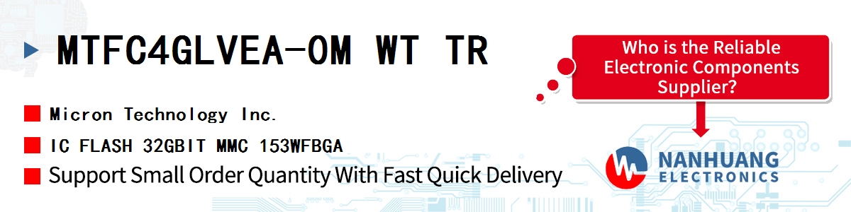 MTFC4GLVEA-0M WT TR Micron IC FLASH 32GBIT MMC 153WFBGA