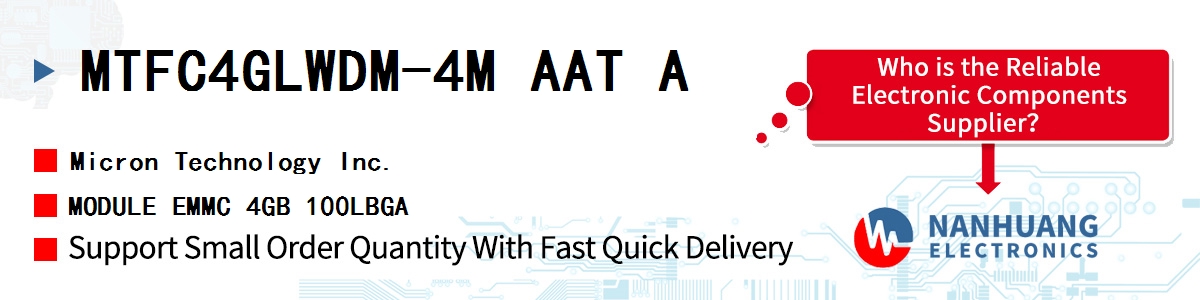 MTFC4GLWDM-4M AAT A Micron MODULE EMMC 4GB 100LBGA