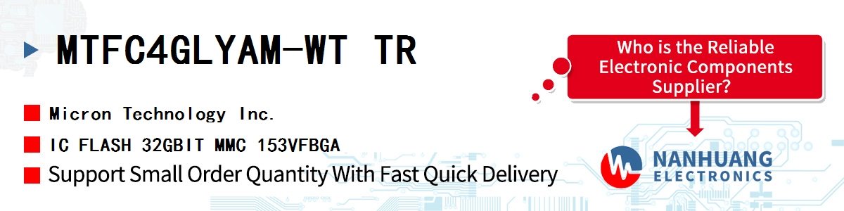 MTFC4GLYAM-WT TR Micron IC FLASH 32GBIT MMC 153VFBGA