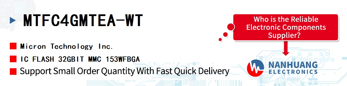 MTFC4GMTEA-WT Micron IC FLASH 32GBIT MMC 153WFBGA