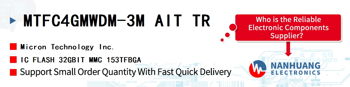 MTFC4GMWDM-3M AIT TR Micron IC FLASH 32GBIT MMC 153TFBGA