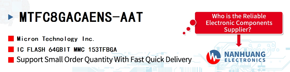 MTFC8GACAENS-AAT Micron IC FLASH 64GBIT MMC 153TFBGA