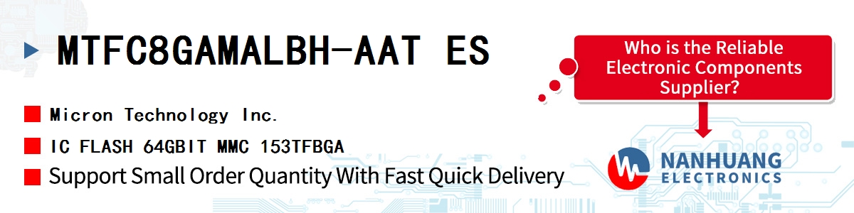 MTFC8GAMALBH-AAT ES Micron IC FLASH 64GBIT MMC 153TFBGA