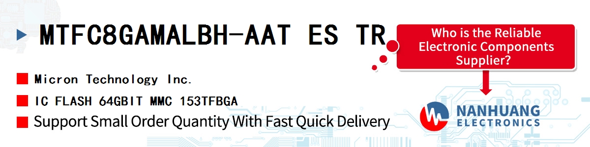 MTFC8GAMALBH-AAT ES TR Micron IC FLASH 64GBIT MMC 153TFBGA