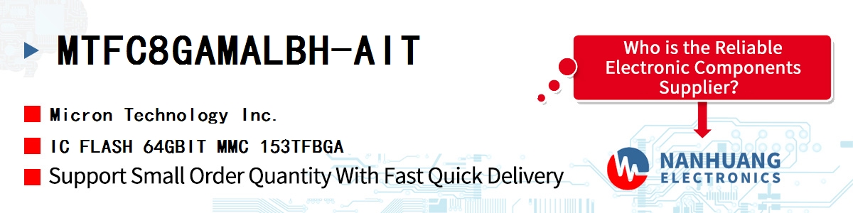 MTFC8GAMALBH-AIT Micron IC FLASH 64GBIT MMC 153TFBGA