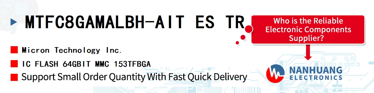 MTFC8GAMALBH-AIT ES TR Micron IC FLASH 64GBIT MMC 153TFBGA