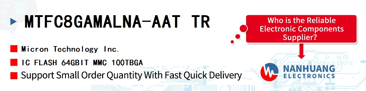 MTFC8GAMALNA-AAT TR Micron IC FLASH 64GBIT MMC 100TBGA