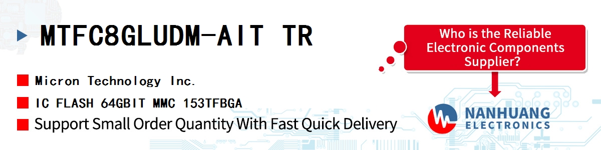 MTFC8GLUDM-AIT TR Micron IC FLASH 64GBIT MMC 153TFBGA