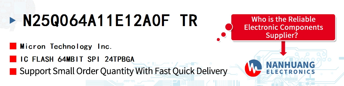 N25Q064A11E12A0F TR Micron IC FLASH 64MBIT SPI 24TPBGA